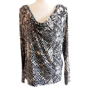 212 Collection Drape Neck Long Sleeve Top